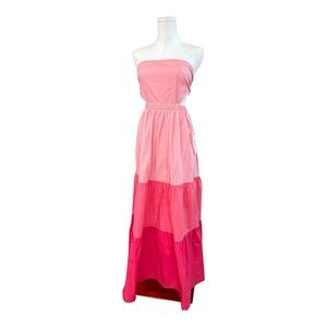 MDC5 Pink Strapless Maxi Dress with cutout size small